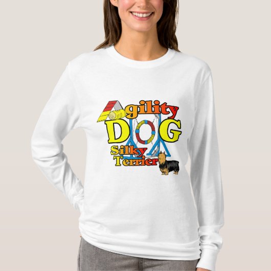 Silky_Terrier_Agilityギフト Tシャツ (正面)