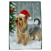 Silky Terrier Holiday Card ミディアムペーパーバッグ (裏面)