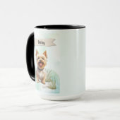 Silky Terrier Watercolor Personalized Dog マグカップ (正面左)
