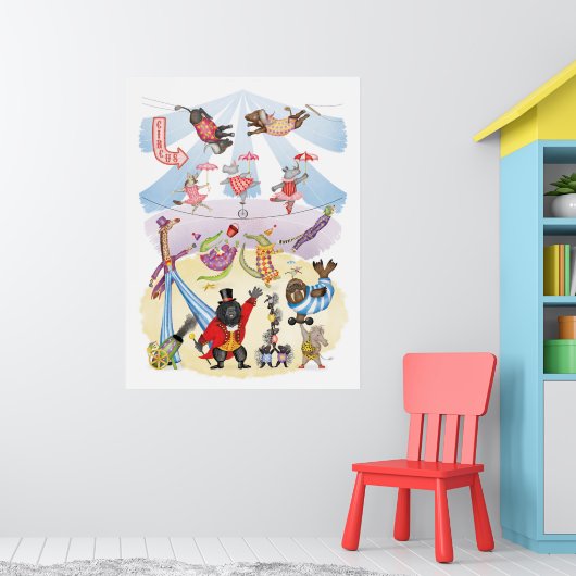 Silly animal circus art print poster ポスター (子ども部屋1)