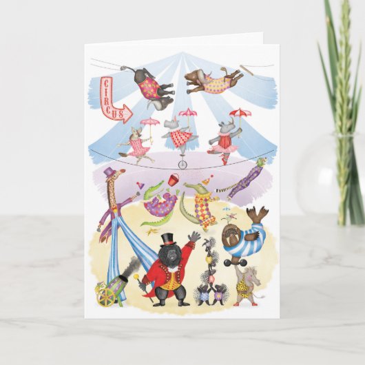 Silly animal circus blank card カード (正面)
