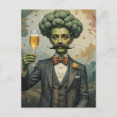 Silly Brocolli Man Making a Toast ポストカード (正面)