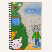 Silly Cat Personalized Spiral Notebook ノートブック (正面)