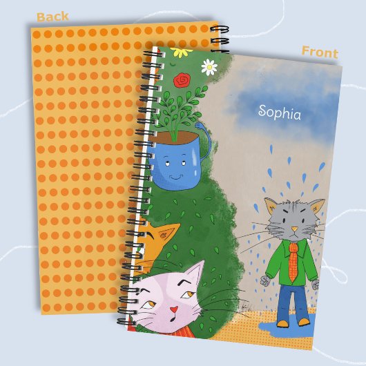 Silly Cat Personalized Spiral Notebook ノートブック