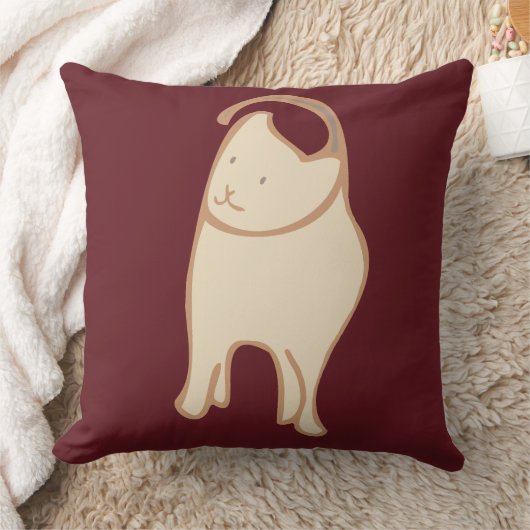 Silly Cat Throw Pillow クッション (ブランケット)