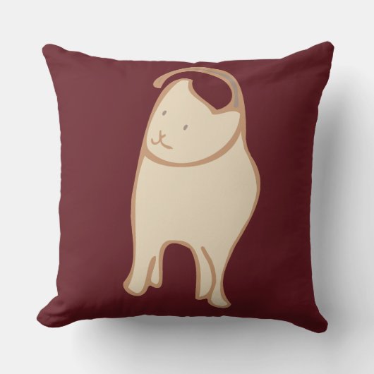 Silly Cat Throw Pillow クッション (正面)