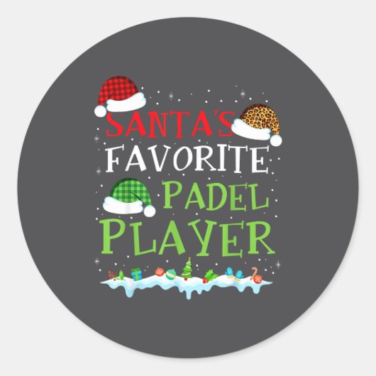 Silly Coach Favorite s Player Padel Santa Padel Fu ラウンドシール (正面)