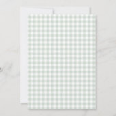 Silly Geese Twins Sage Green Bow Gingham Birthday 招待状 (裏面)