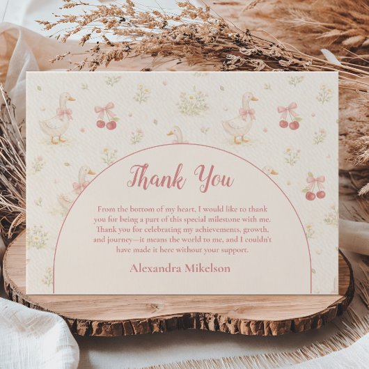 Silly Goose 1st Birthday Baby Shower サンキューカード