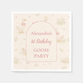 Silly Goose 1st Birthday Baby Shower スタンダードカクテルナプキン (正面)