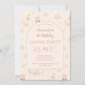 Silly Goose 1st Birthday Baby Shower 招待状 (正面)