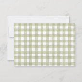 Silly Goose 1st Birthday Green Gingham サンキューカード (裏面)