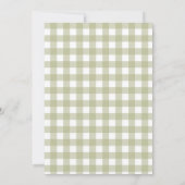 Silly Goose 1st Birthday Green Gingham 招待状 (裏面)
