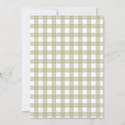 Silly Goose 1st Birthday Green Gingham 招待状 (裏面)