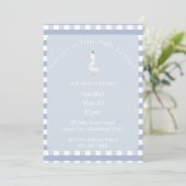Silly Goose 1st Birthday Invitation (Dusty Blue) 招待状 (スタンド正面)