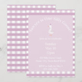 Silly Goose 1st Birthday Invitation (Pink) 招待状 (正面/裏面)