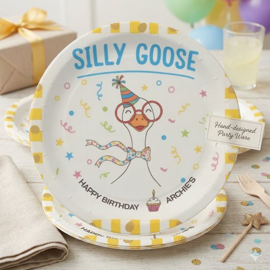 Silly Goose 1st Birthday Paper  ペーパープレート