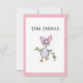 Silly Goose 1st Birthday Pink Time Capsule Card 招待状 (裏面)