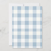 Silly Goose 3rd Birthday Blue Bow Gingham Balloon  招待状 (裏面)