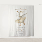 Silly Goose 3rd Birthday Watercolor Welcome タペストリー (正面)