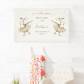Silly Goose 3rd Birthday Watercolor Welcome 横断幕 (インサイチュ)