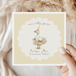 Silly Goose 3rd Birthday Yellow Watercolor  スタンダードランチョンナプキン