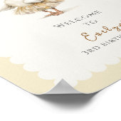 Silly Goose 3rd Birthday Yellow Watercolor Welcome ポスター (角)