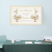 Silly Goose 3rd Birthday Yellow Watercolor Welcome 横断幕 (トレードショー)