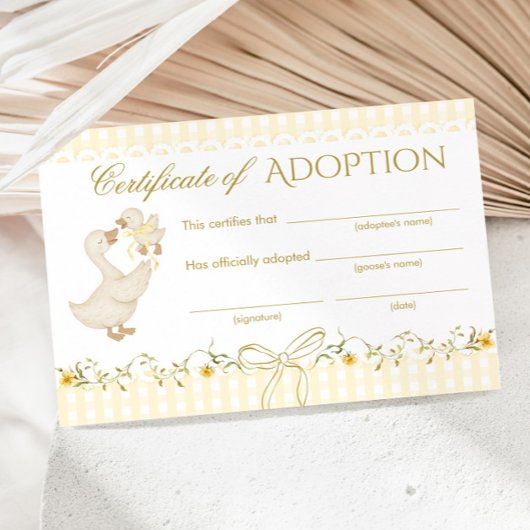 Silly Goose Adoption certificate Gender Neutral 招待状