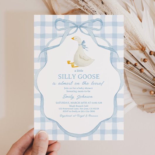 Silly Goose and Gosling Baby Shower Invitation 招待状
