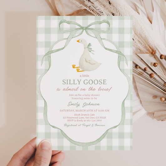 Silly Goose and Gosling Baby Shower Invitation 招待状