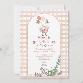 Silly Goose Any Age Birthday Brown Invitation 招待状