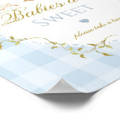 Silly Goose Babies are sweet Blue Gingham Bow ポスター (角)