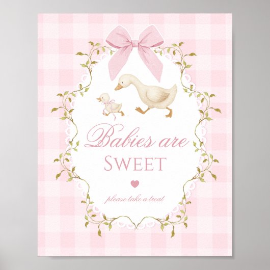 Silly Goose Babies are sweet Pink Gingham ポスター (正面)