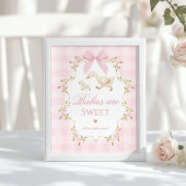 Silly Goose Babies are sweet Pink Gingham ポスター