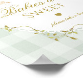 Silly Goose Babies are sweet Sage Green Gingham ポスター (角)