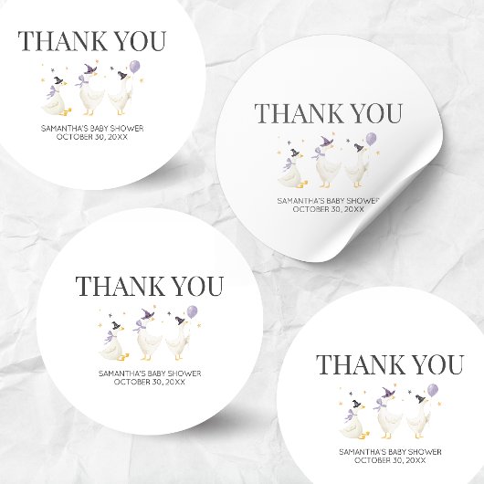 Silly Goose Baby Shower ラウンドシール