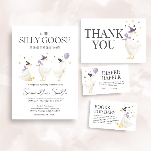 Silly Goose Baby Shower 招待状