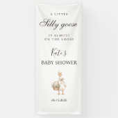 Silly Goose Baby Shower Banner, Personalized Goose 横断幕 (縦)