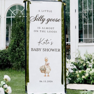 Silly Goose Baby Shower Banner, Personalized Goose 横断幕