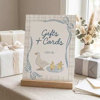 Silly Goose Baby Shower Gifts and Cards Table Sign アクリルサイン