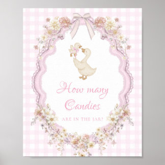 Silly Goose Baby Shower Guess How Many Candies ポスター