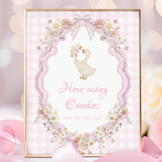 Silly Goose Baby Shower Guess How Many Candies ポスター