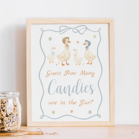 Silly Goose Baby Shower Guess How Many Candies ポスター