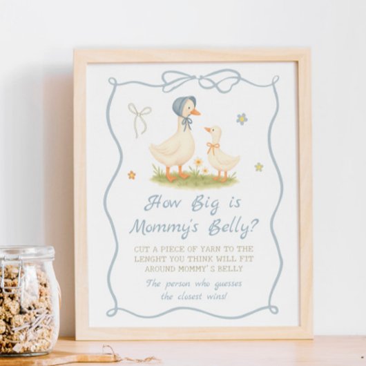 Silly Goose Baby shower How Big is Mommy's Belly  ポスター