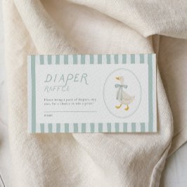 Silly Goose Baby Shower Insert Card Diaper Raffle エンクロージャーカード