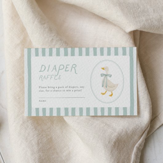 Silly Goose Baby Shower Insert Card Diaper Raffle エンクロージャーカード