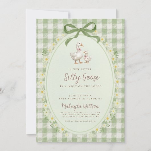 Silly Goose Baby Shower Invitation 招待状 (正面)