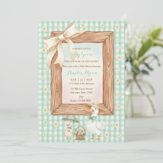 Silly Goose Baby Shower Invitation 招待状 (スタンド正面)