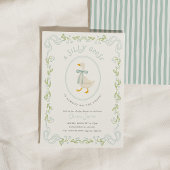 Silly Goose Baby Shower Invitation Blue Floral 招待状